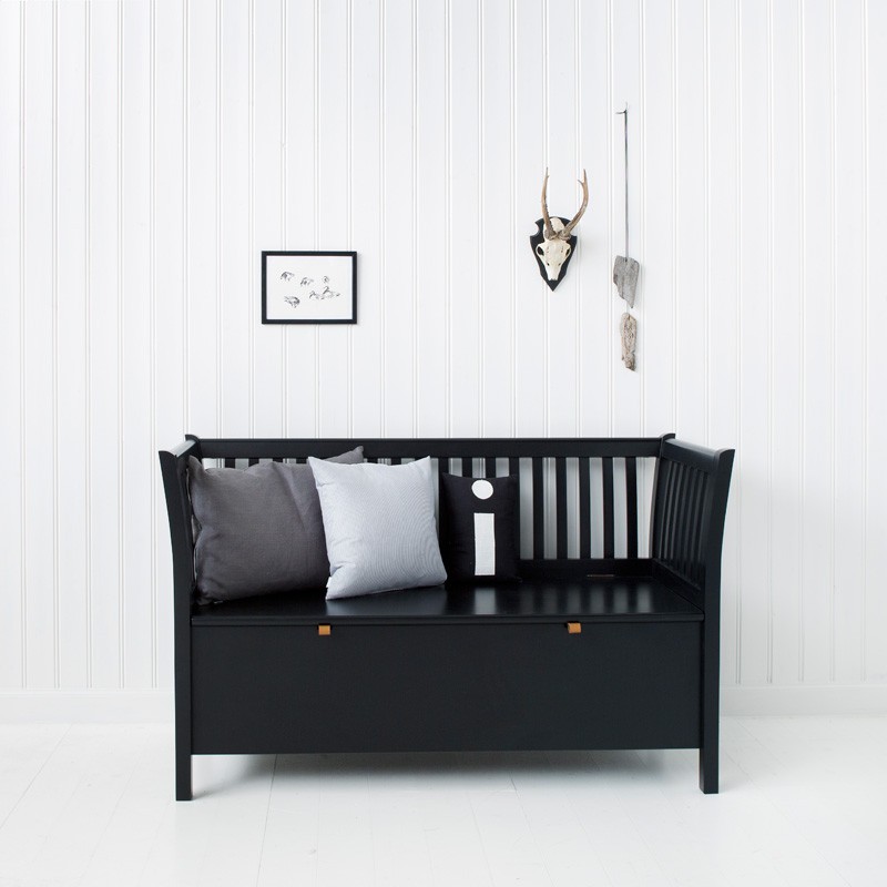 Oliver Furniture Kökssoffa / liten svart slagbänk 131cm