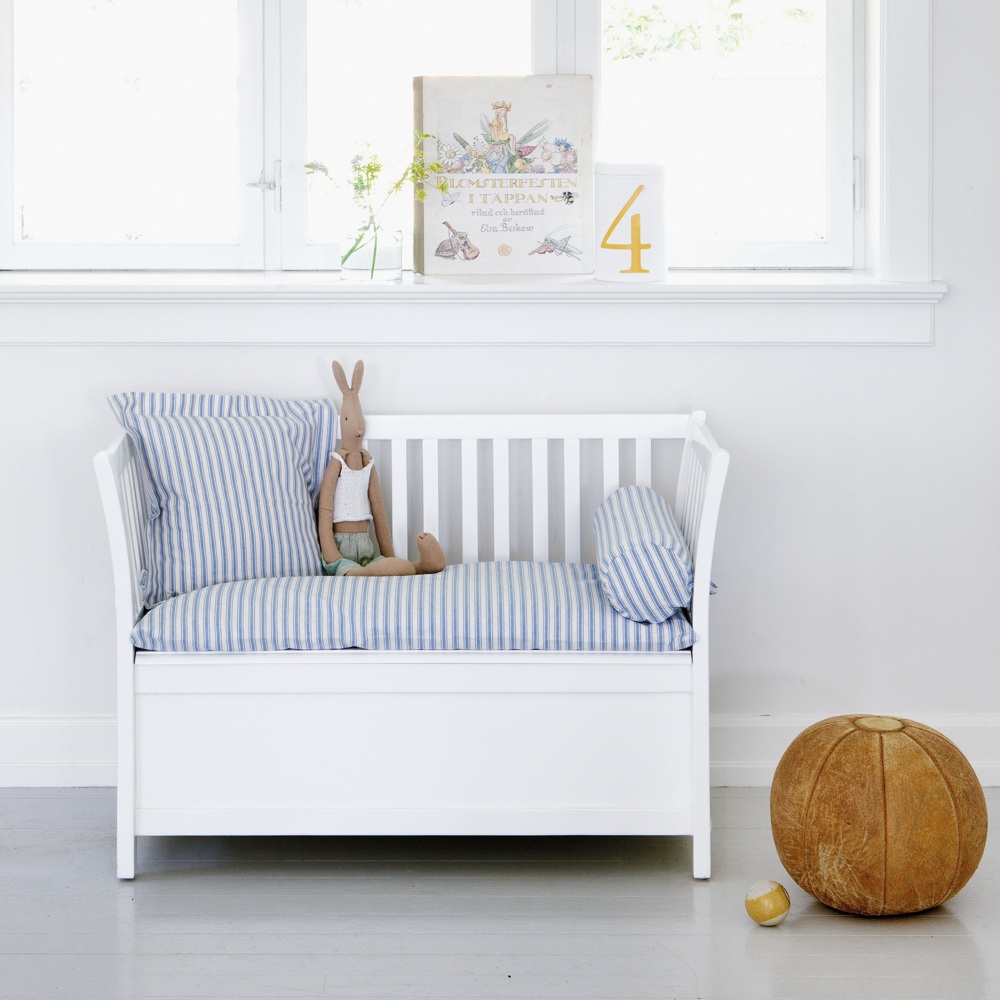 Oliver furniture förvaringsbänk för barn / vit