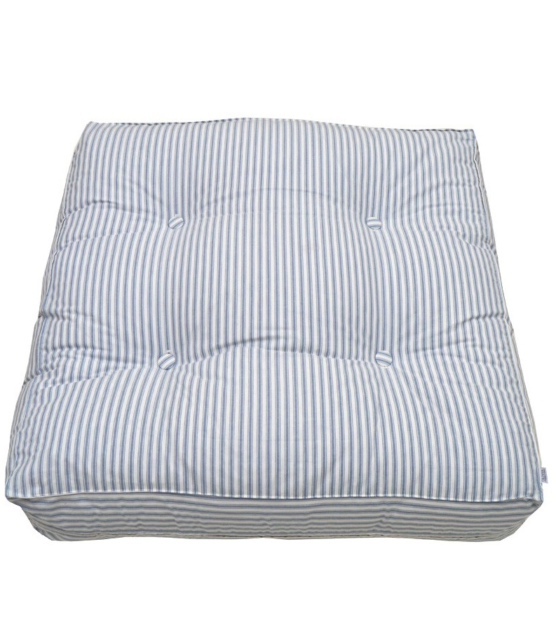 Golvkudde blå vit randig 90 x 90 cm Oliver Furniture