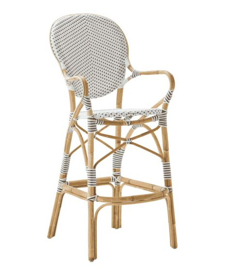 Isabell barstol med karm vit Sika-design
