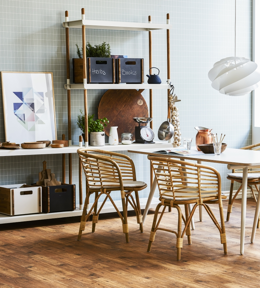 Frame låg hylla h:64 cm teak/ vit, cane line