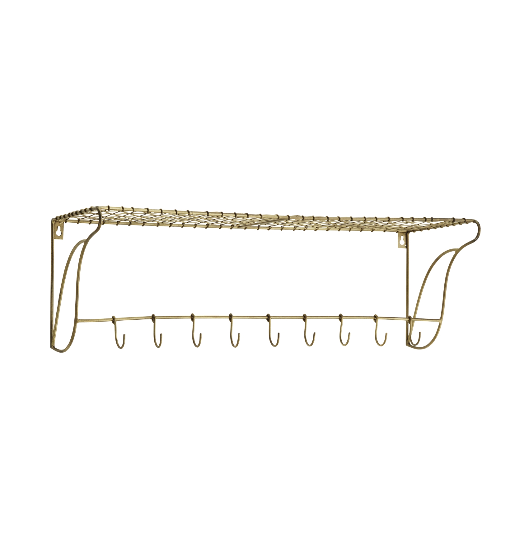 Hatthylla SHELF W/ HOOKS mässing, Madam Stoltz Hatthylla SHELF W/ HOOKS mässing, Madam Stoltz