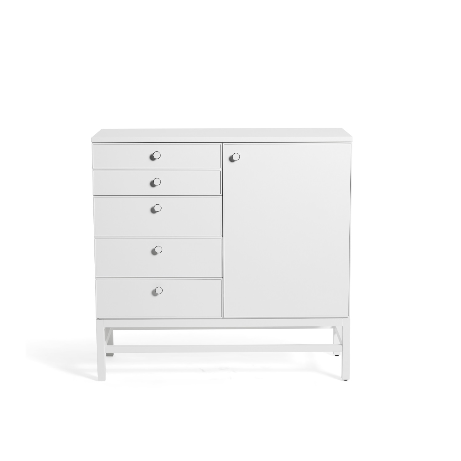 Aztek sideboard 5 lådor 1 dörr vit Visningsex Mavis