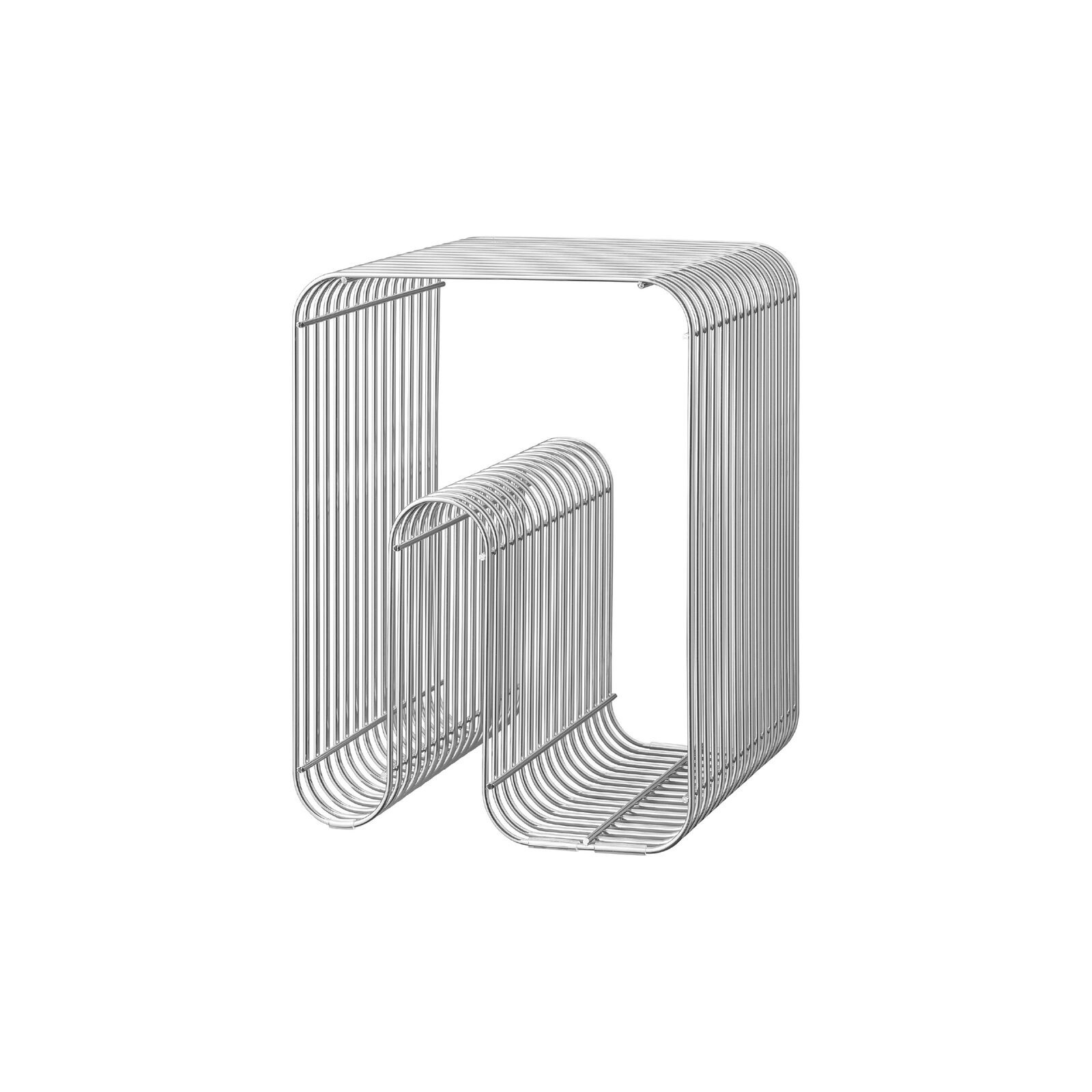 CURVA wire stool shelf silver AYTM