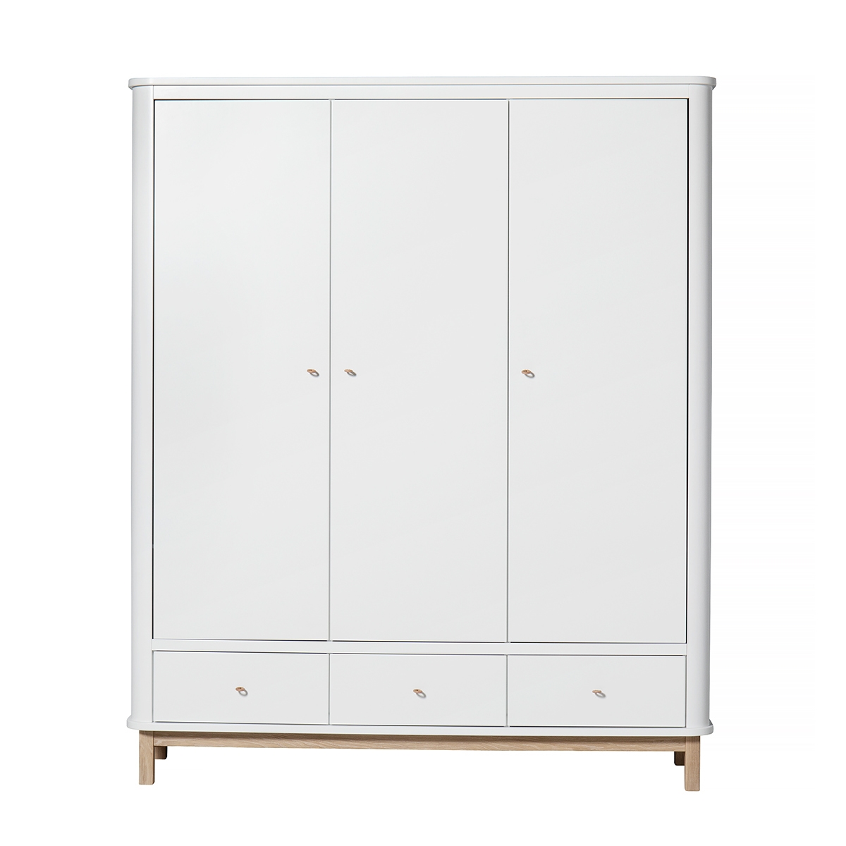 Garderob 3 dörrar Wood vit / ek Oliver Furniture