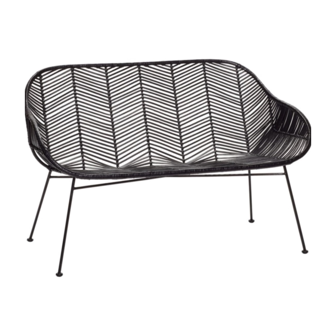 Rottingsoffa retro svart, Hubsch Rottingsoffa retro svart, Hubsch