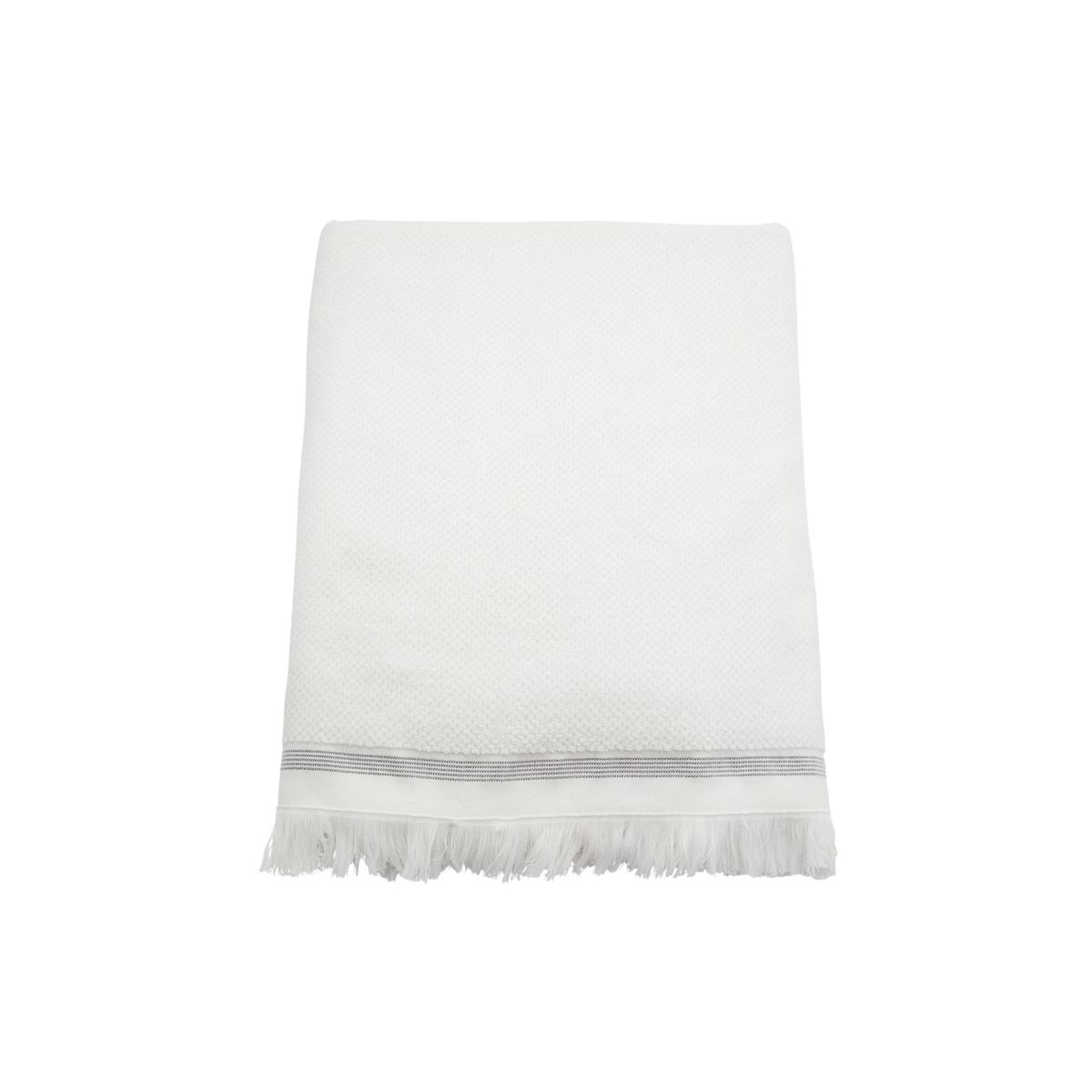 Håndklæde 100×180 cm Hvid med grå striber Meraki