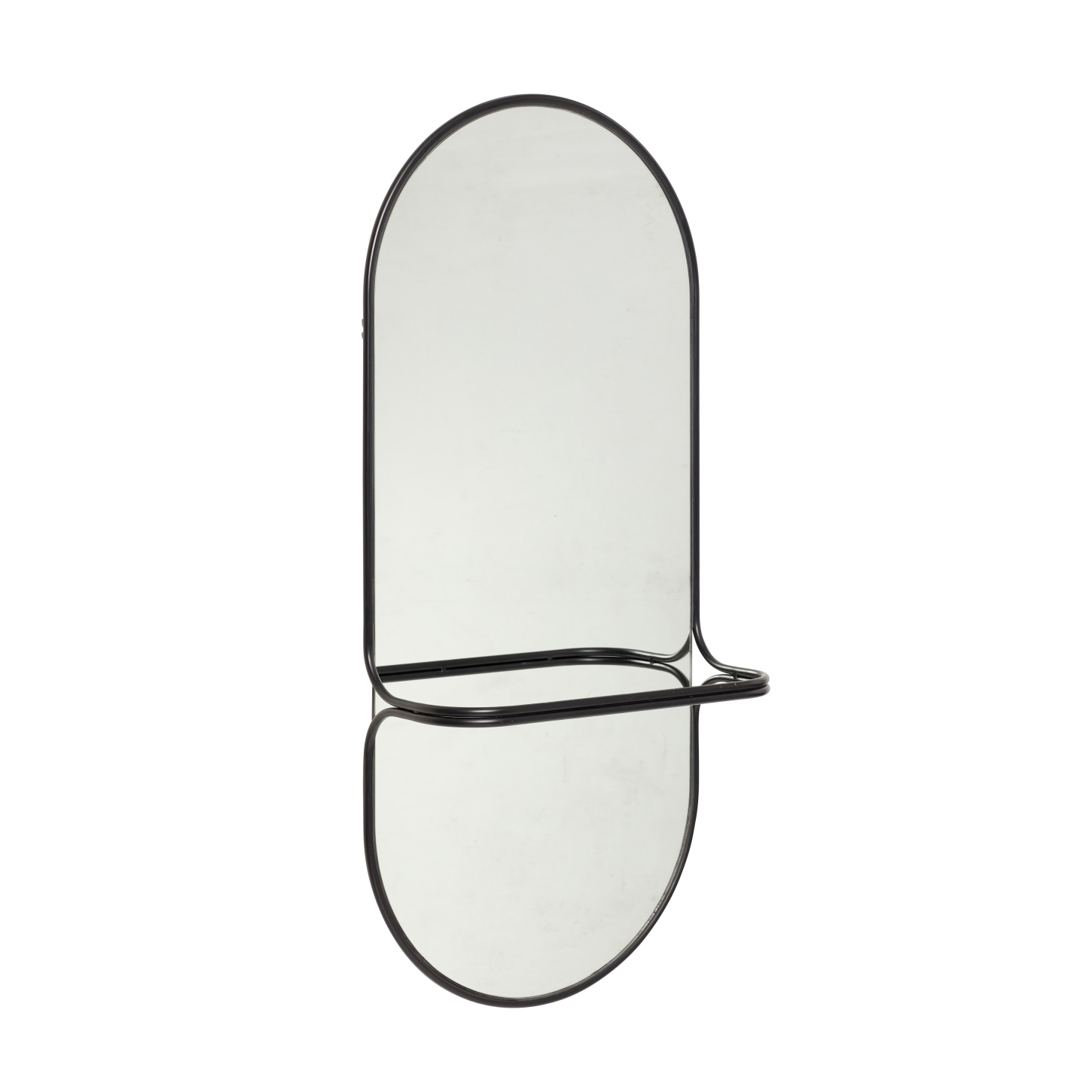Oval spegel svart klädstång Hubsch