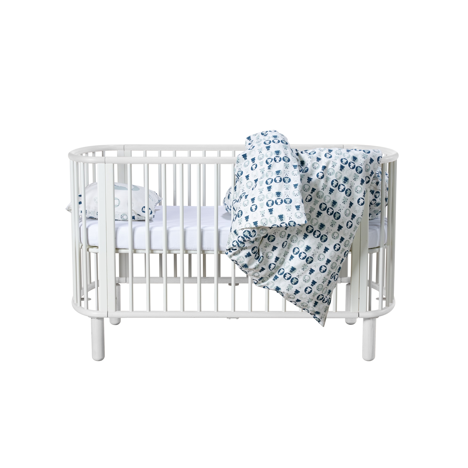 Spjälsäng Oval Baby Cot vit, Flexa