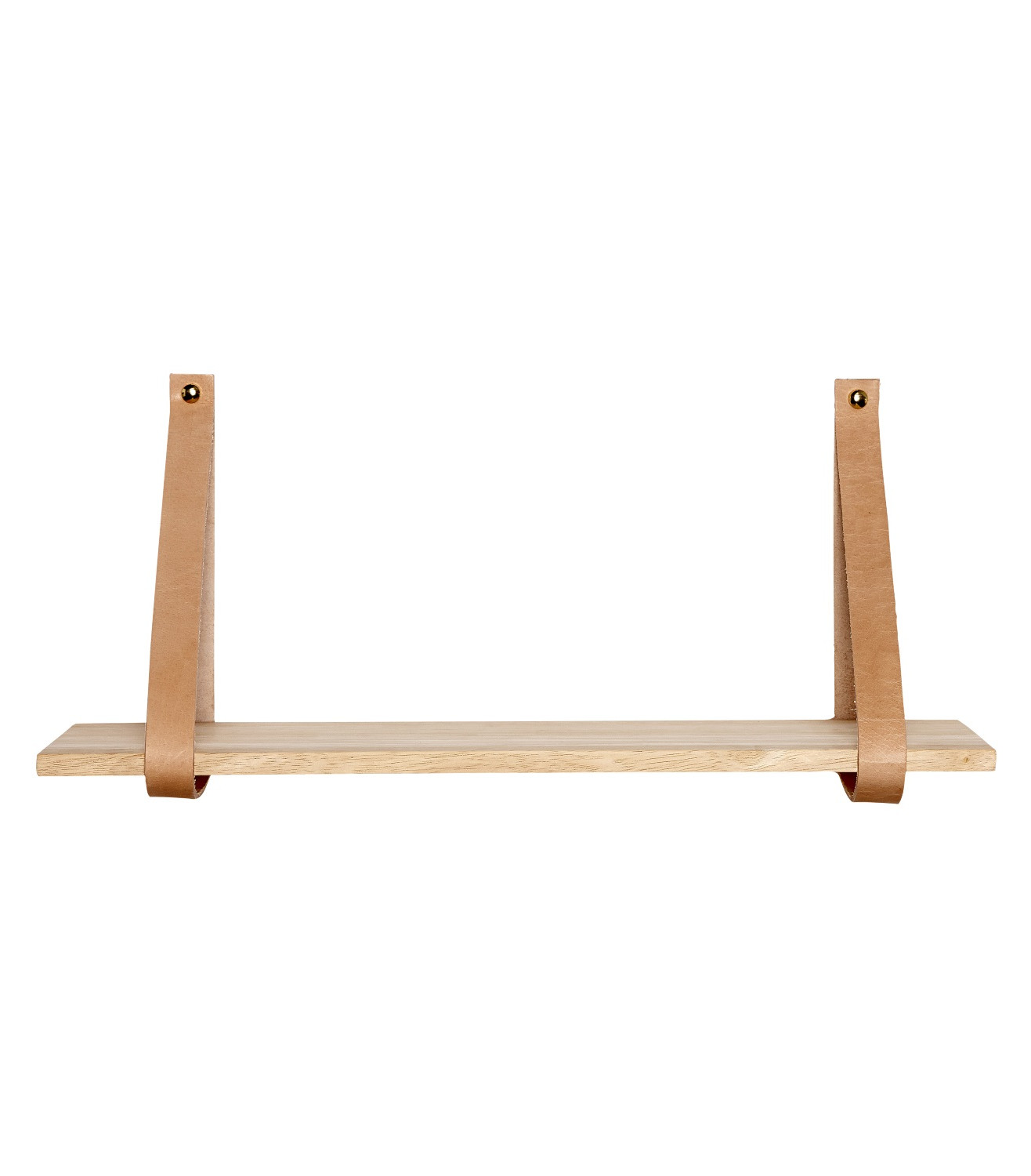 Hylla 60 cm m läderkonsoler, Hubsch Hylla 60 cm m läderkonsoler, Hubsch