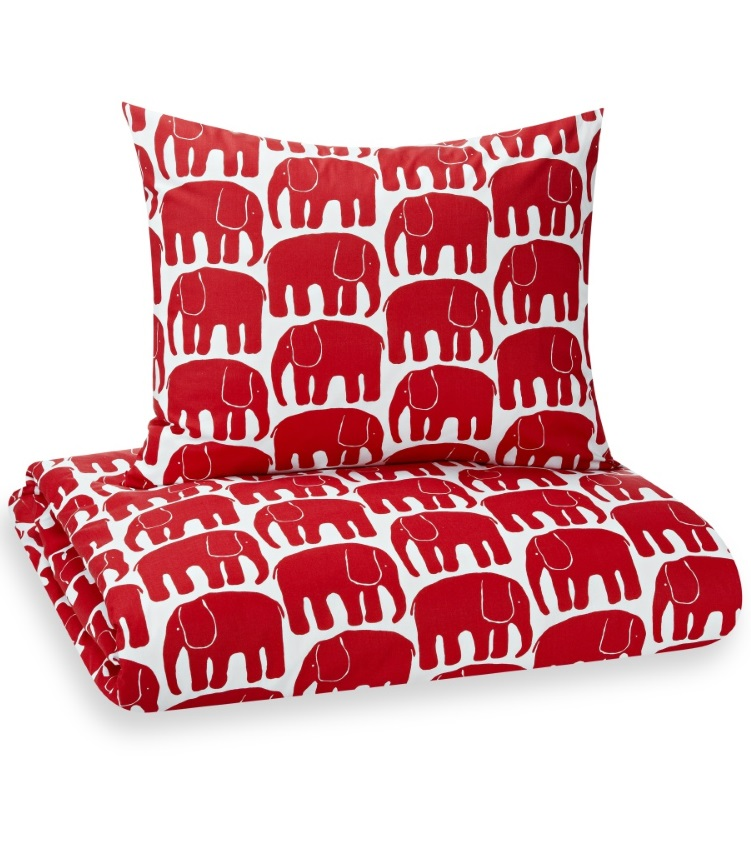 Elefantti Röda elefanter påslakan Finlayson
