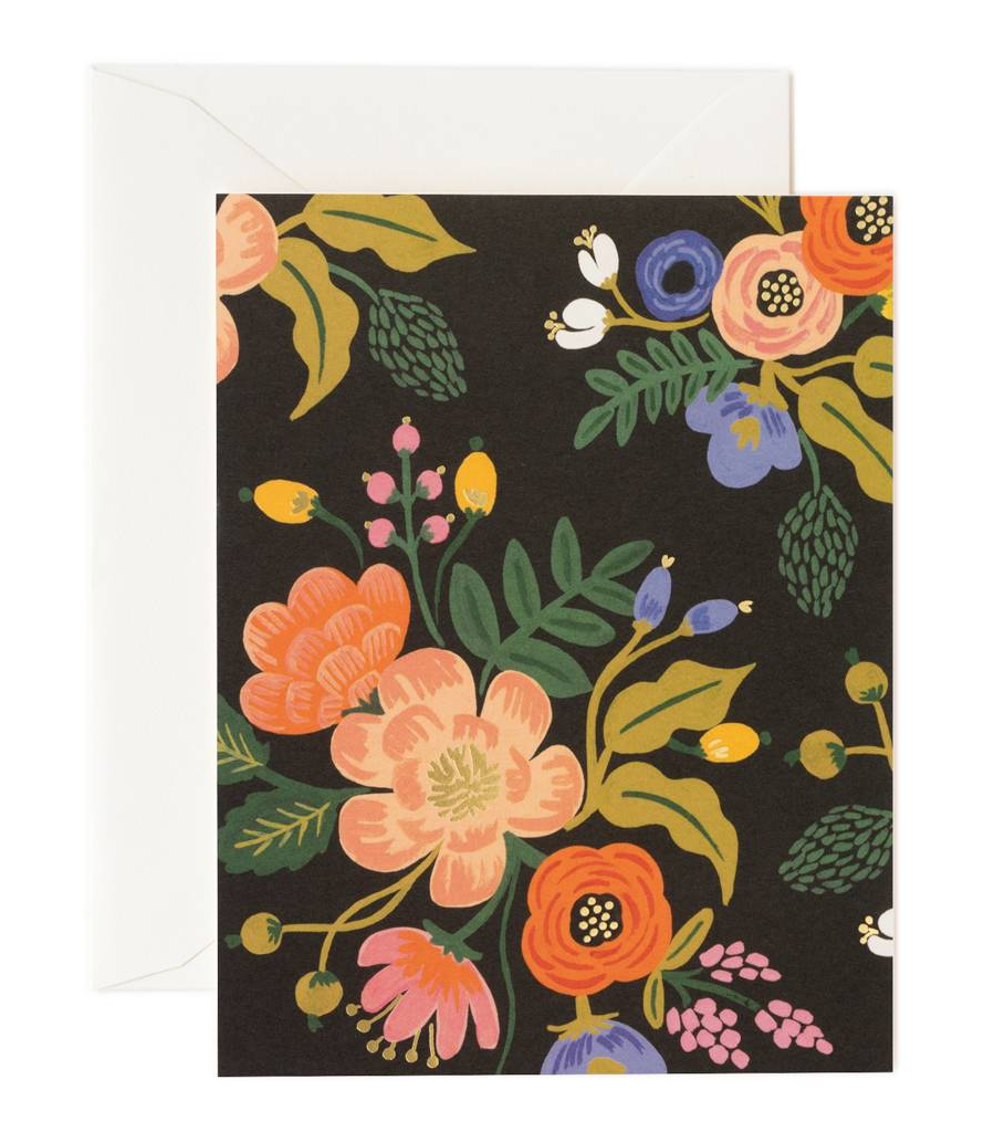 Vintage Lively Floral Black card, Rifle Paper Co Vintage Lively Floral Black card, Rifle Paper Co