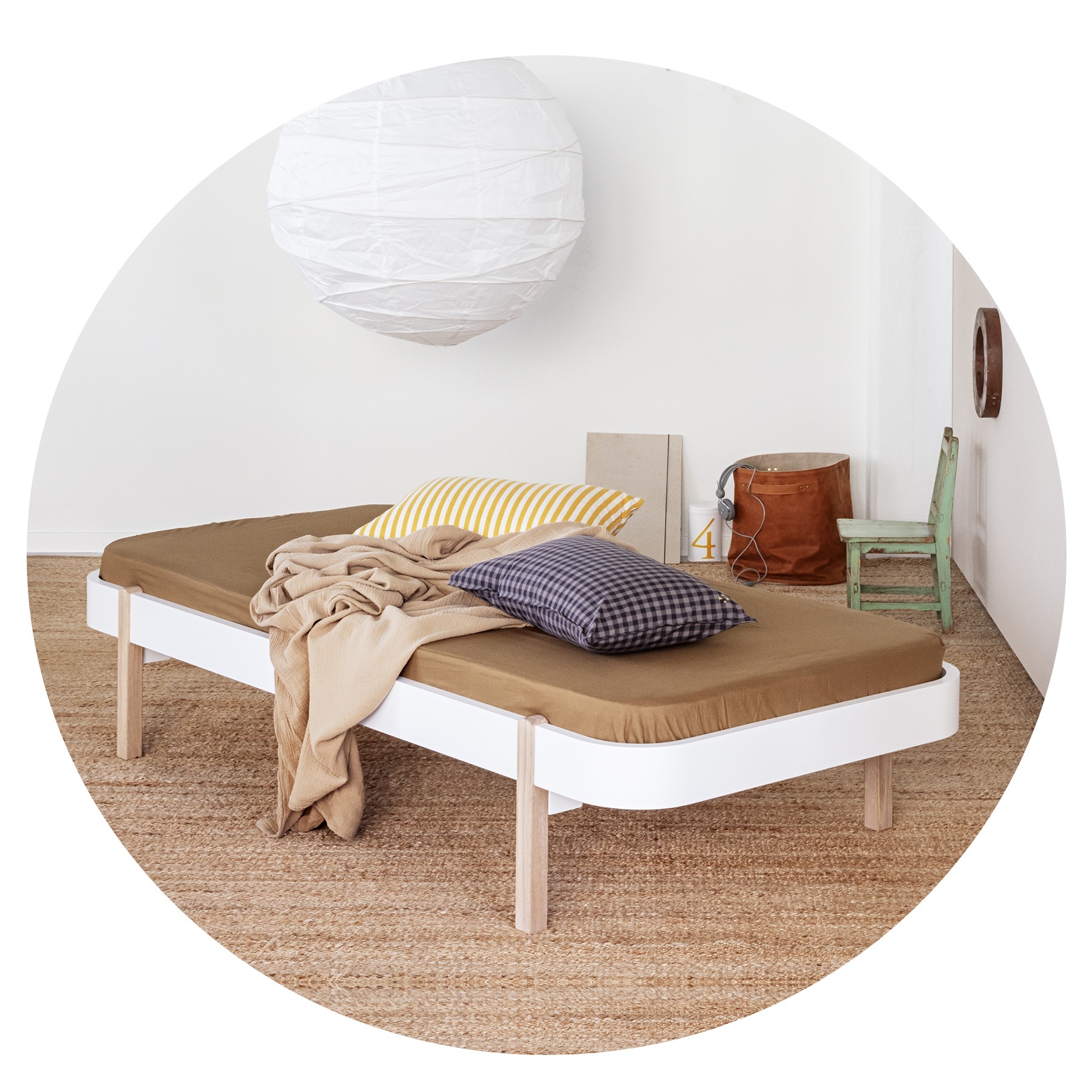 Wood Lounger 90 cm vit/ek Oliver Furniture