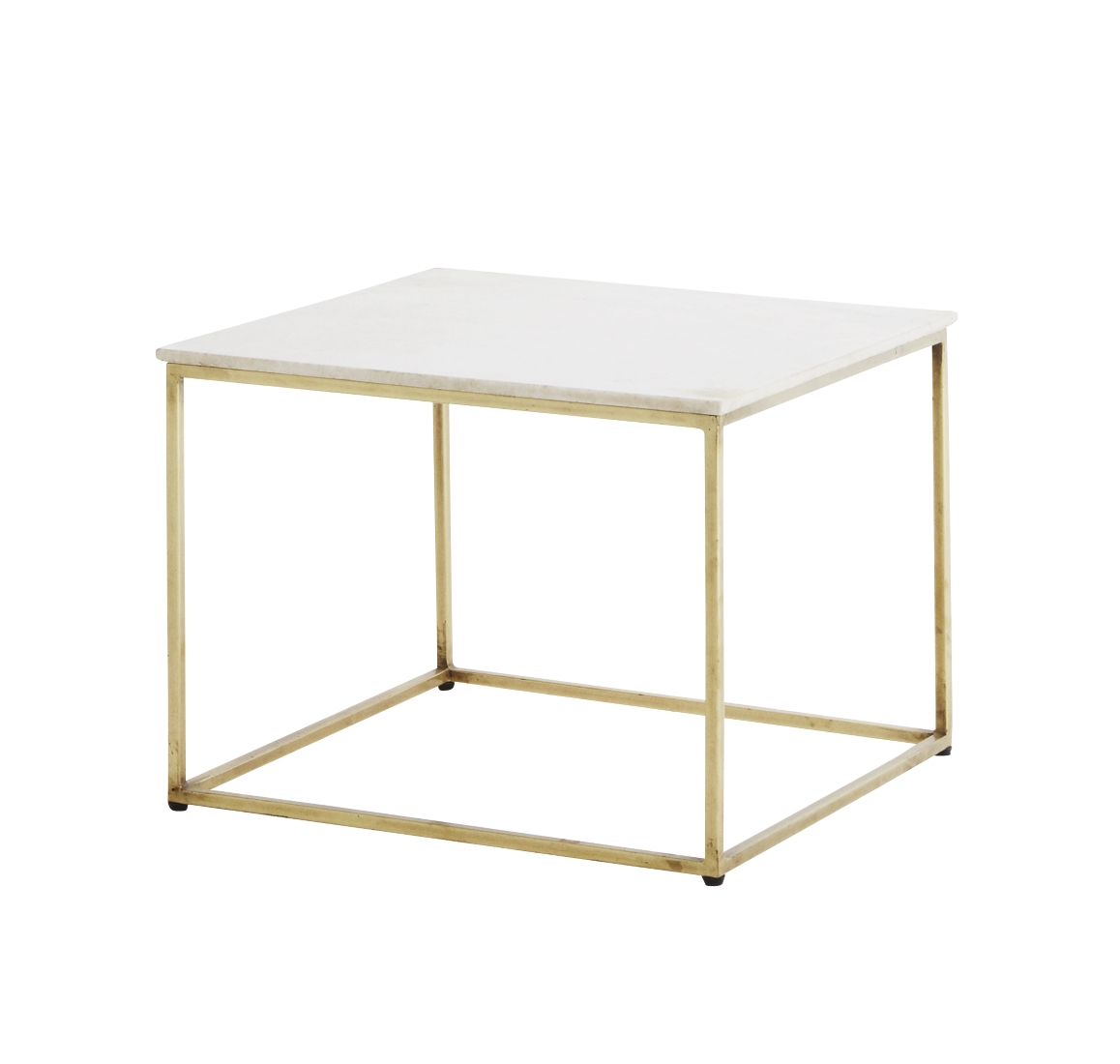 Marmorbord vit 60 x 60 cm mässing, Madam Stoltz Marmorbord vit 60 x 60 cm mässing, Madam Stoltz