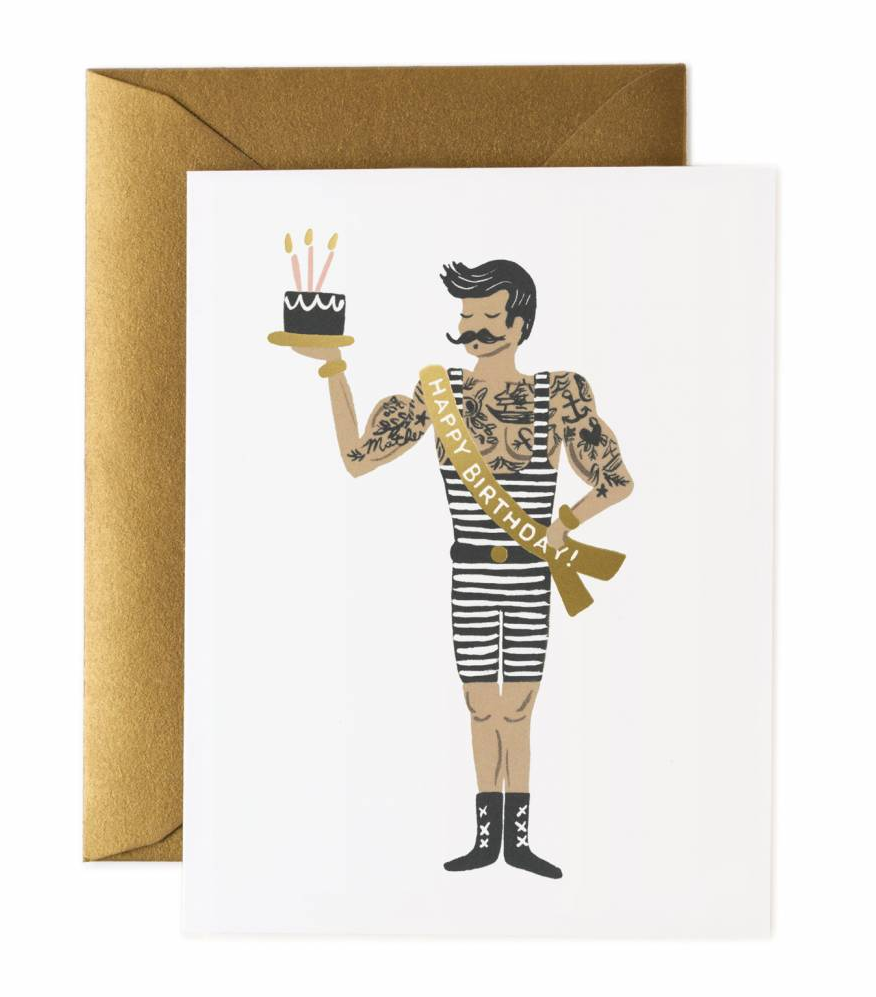 Kort Strong Man Birthday card, Rifle Paper Co Kort Strong Man Birthday card, Rifle Paper Co