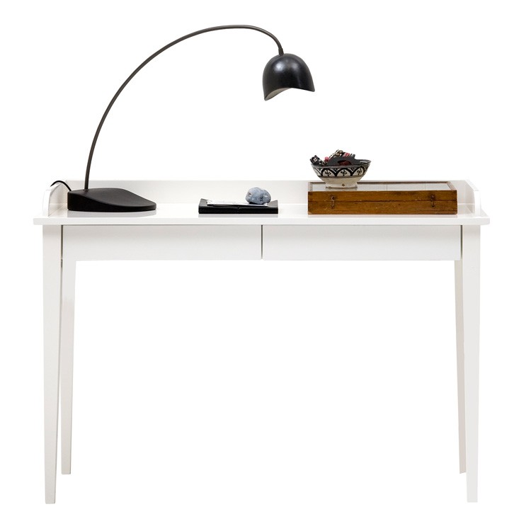 Konsolbord / Skrivbord  två lådor vit Oliver Furniture