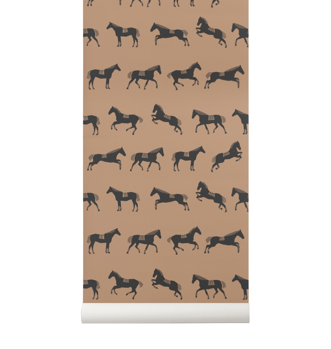 Barntapet HORSE brun Ferm Living Kids