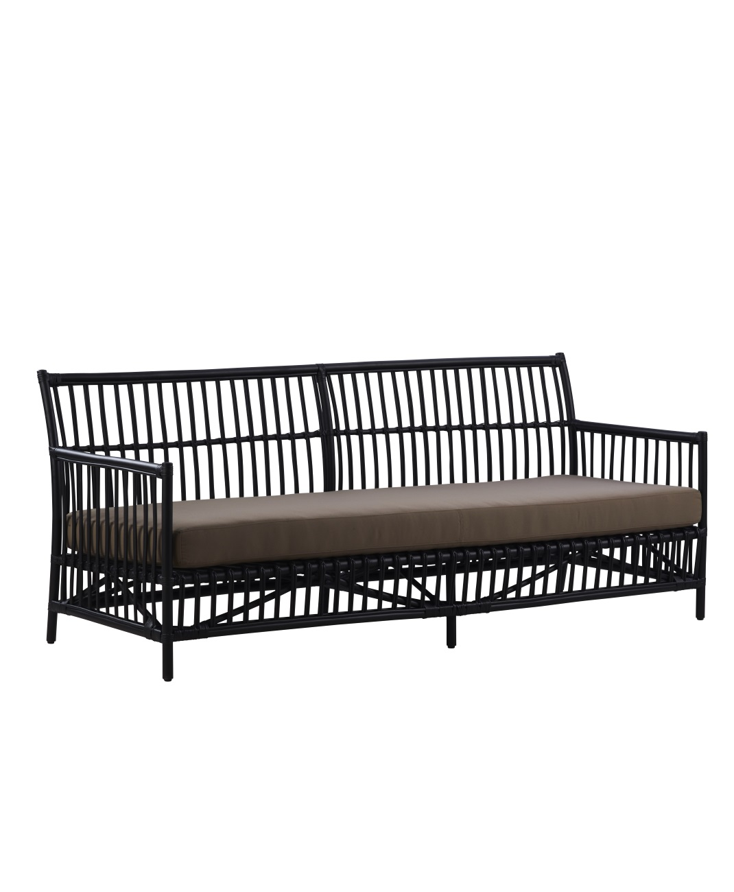 Caroline 3-sits soffa svart rotting Sika-Design